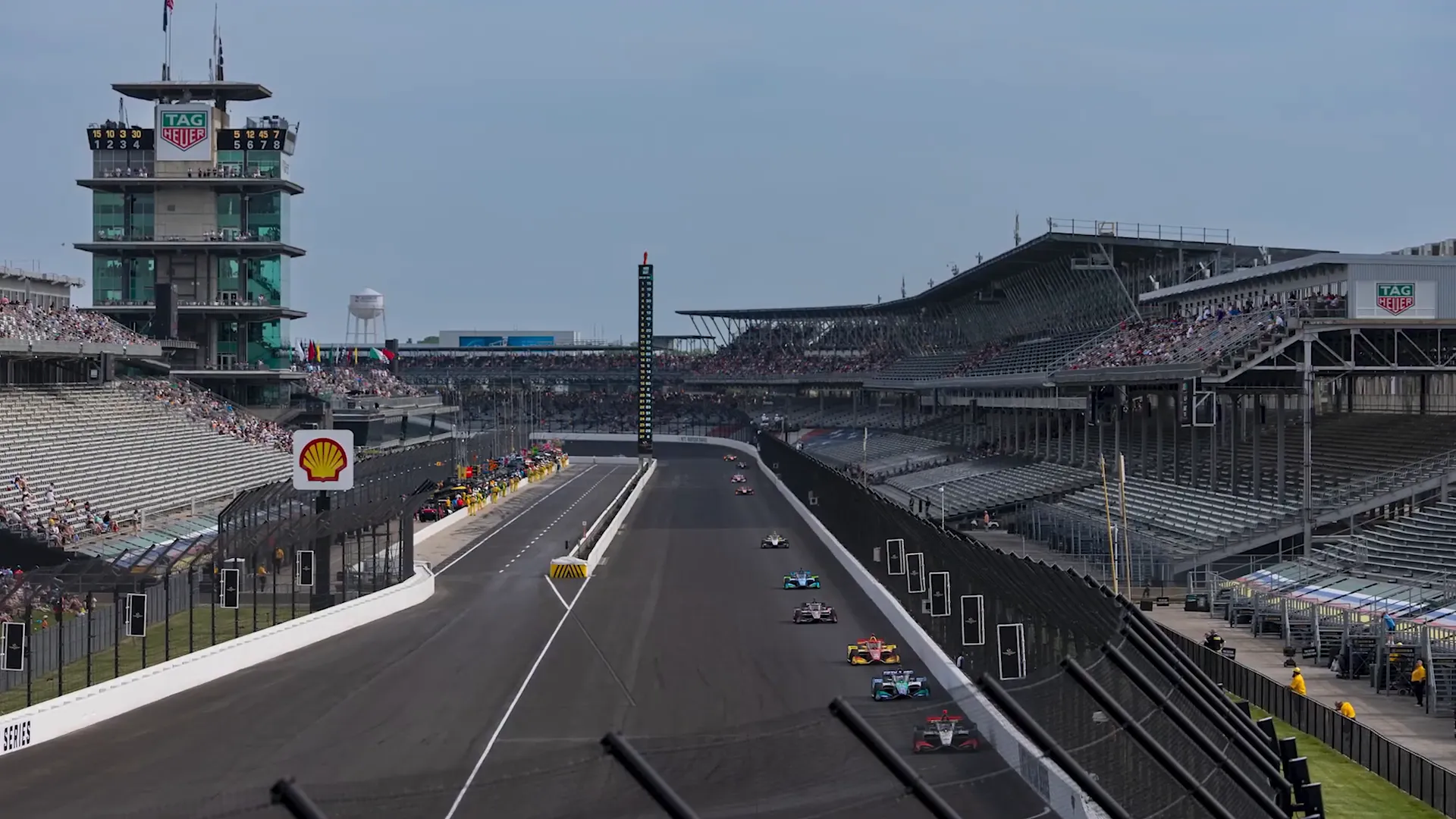 IndyCar track with concrete walls