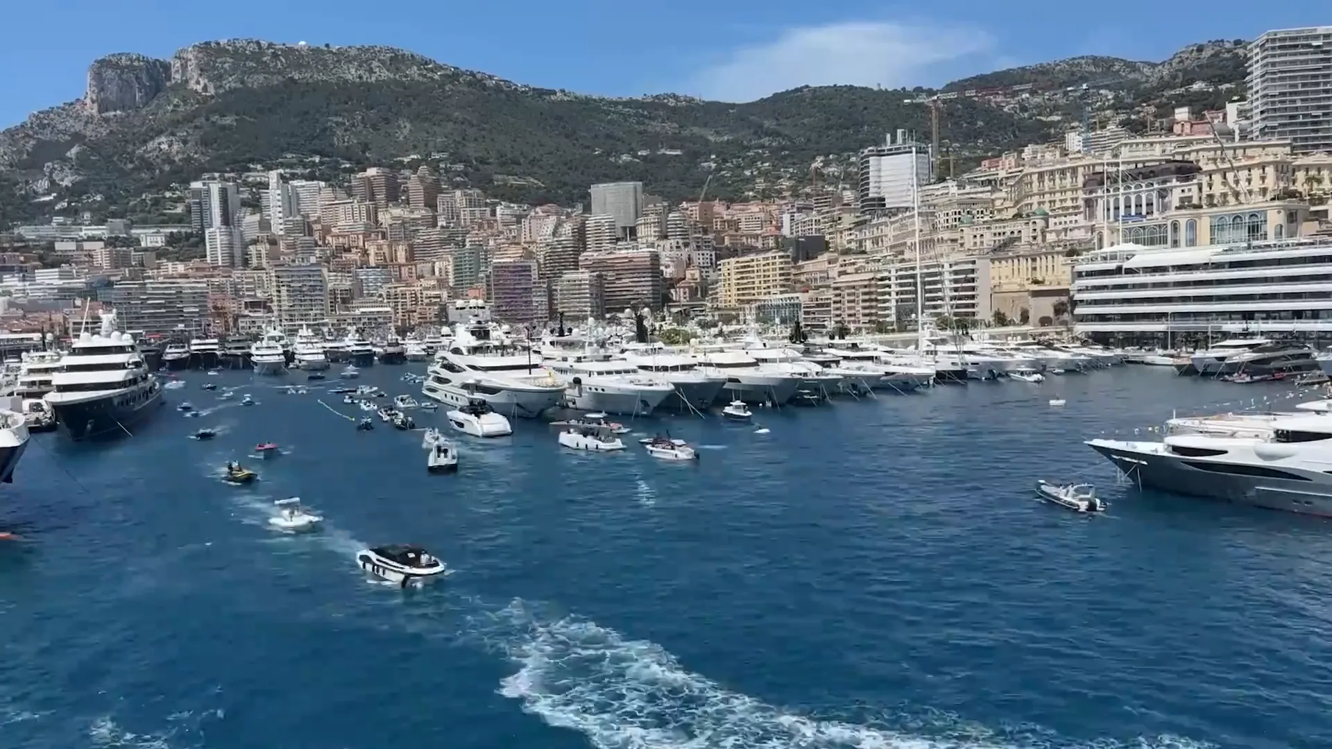 Monaco Harbor full of luxury yachts