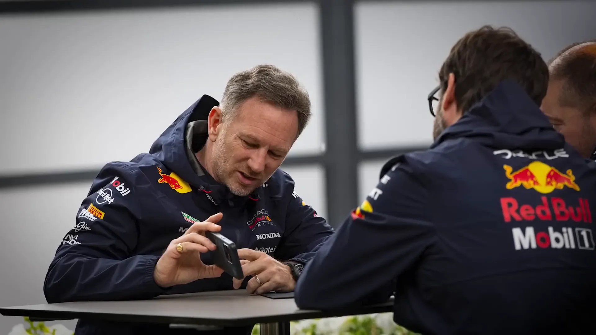 Red Bull Racing team members at Milton Keynes