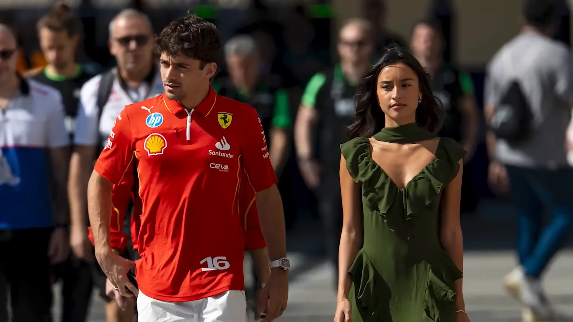 Charles Leclerc with his PR officer