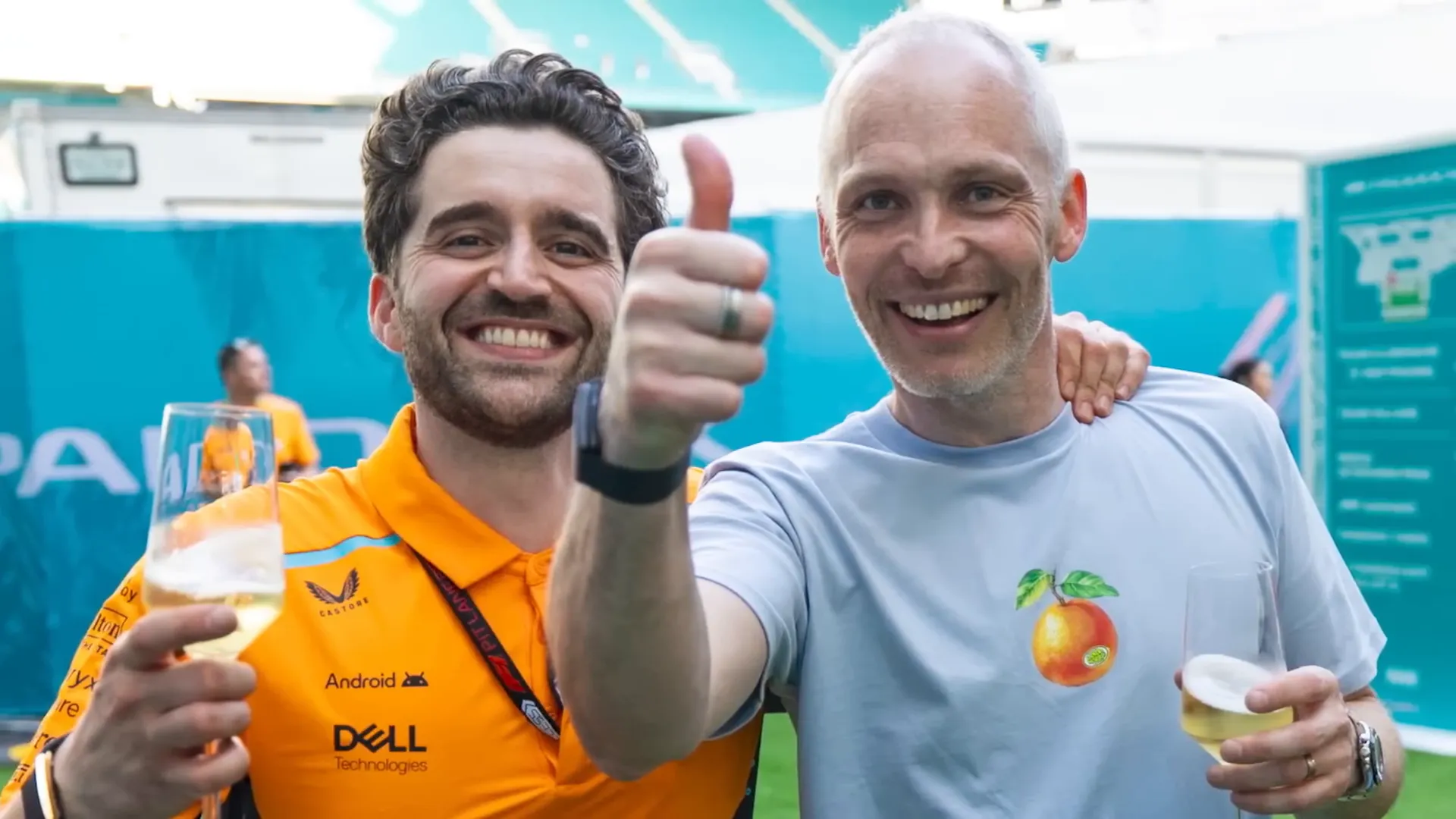 Lando Norris with his manager
