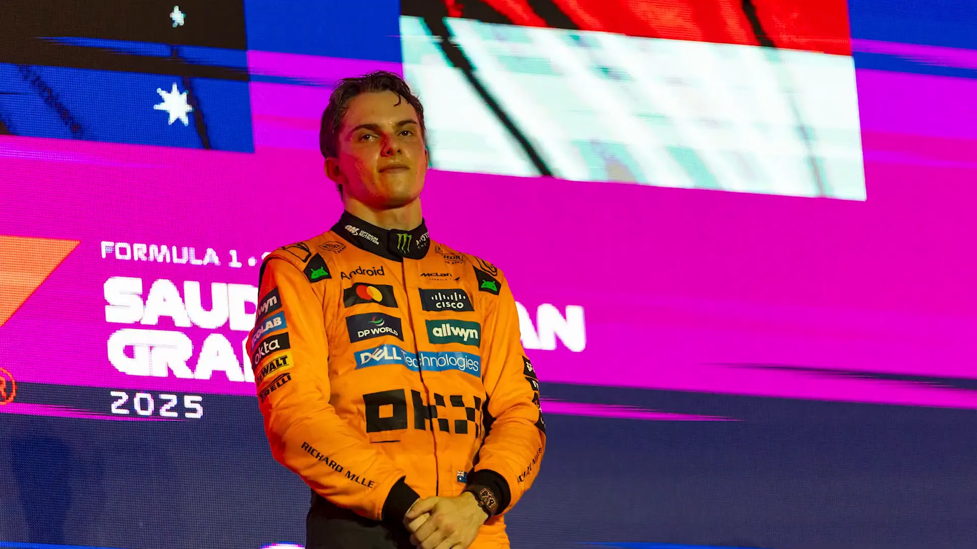 Oscar Piastri celebrating his victory