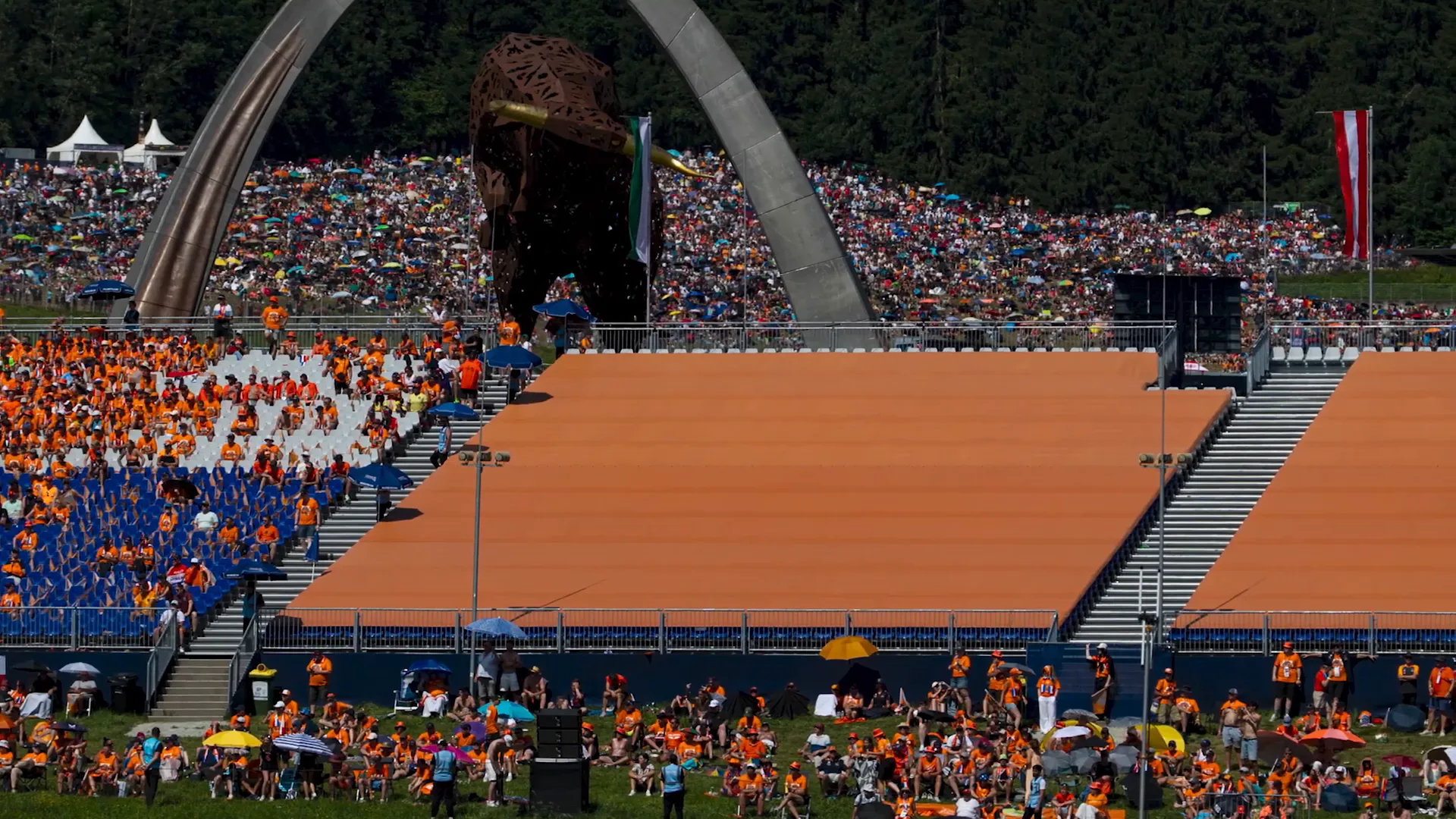 Empty seats in Max Verstappen stand