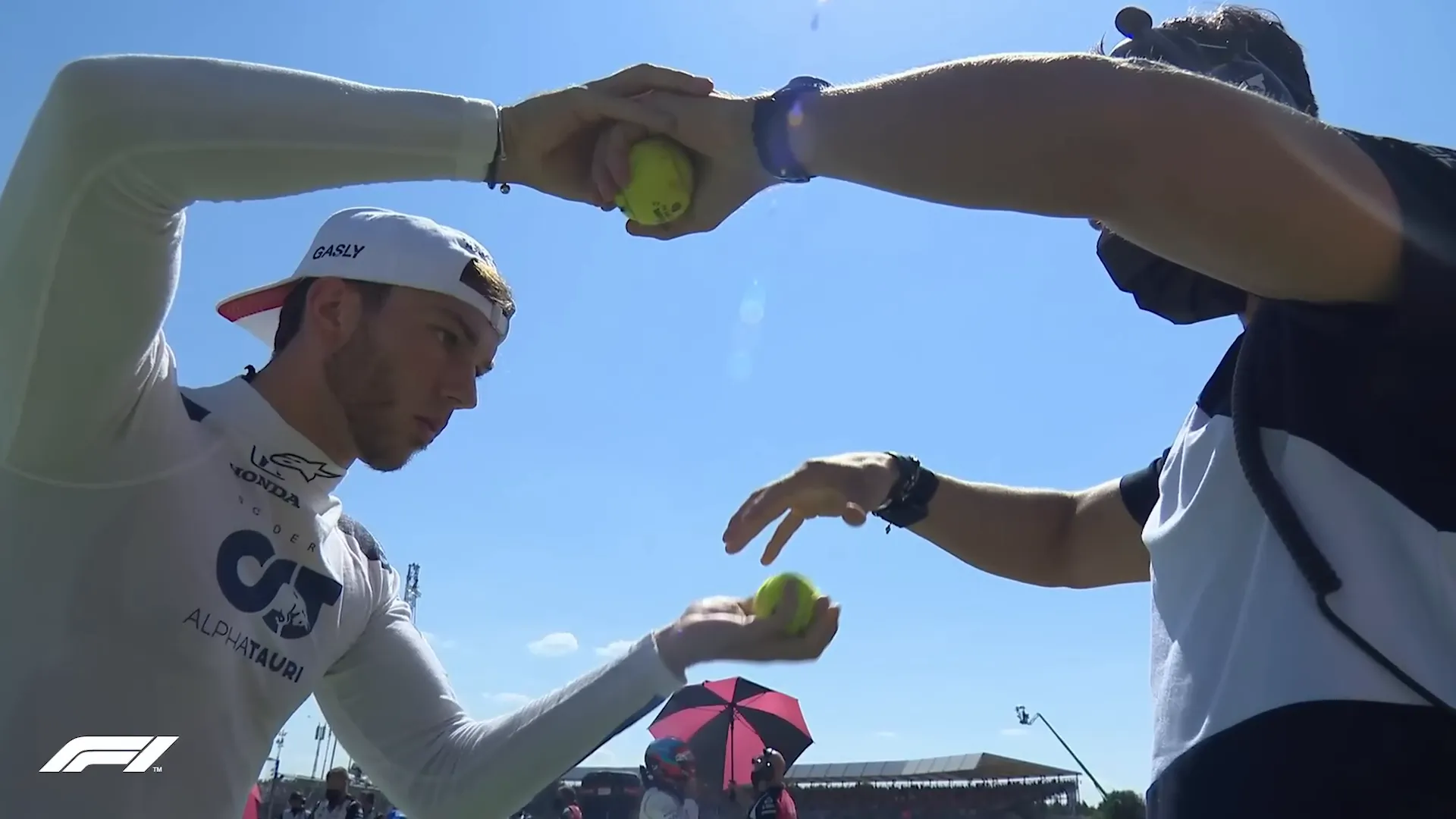 Pierre Gasly warming up