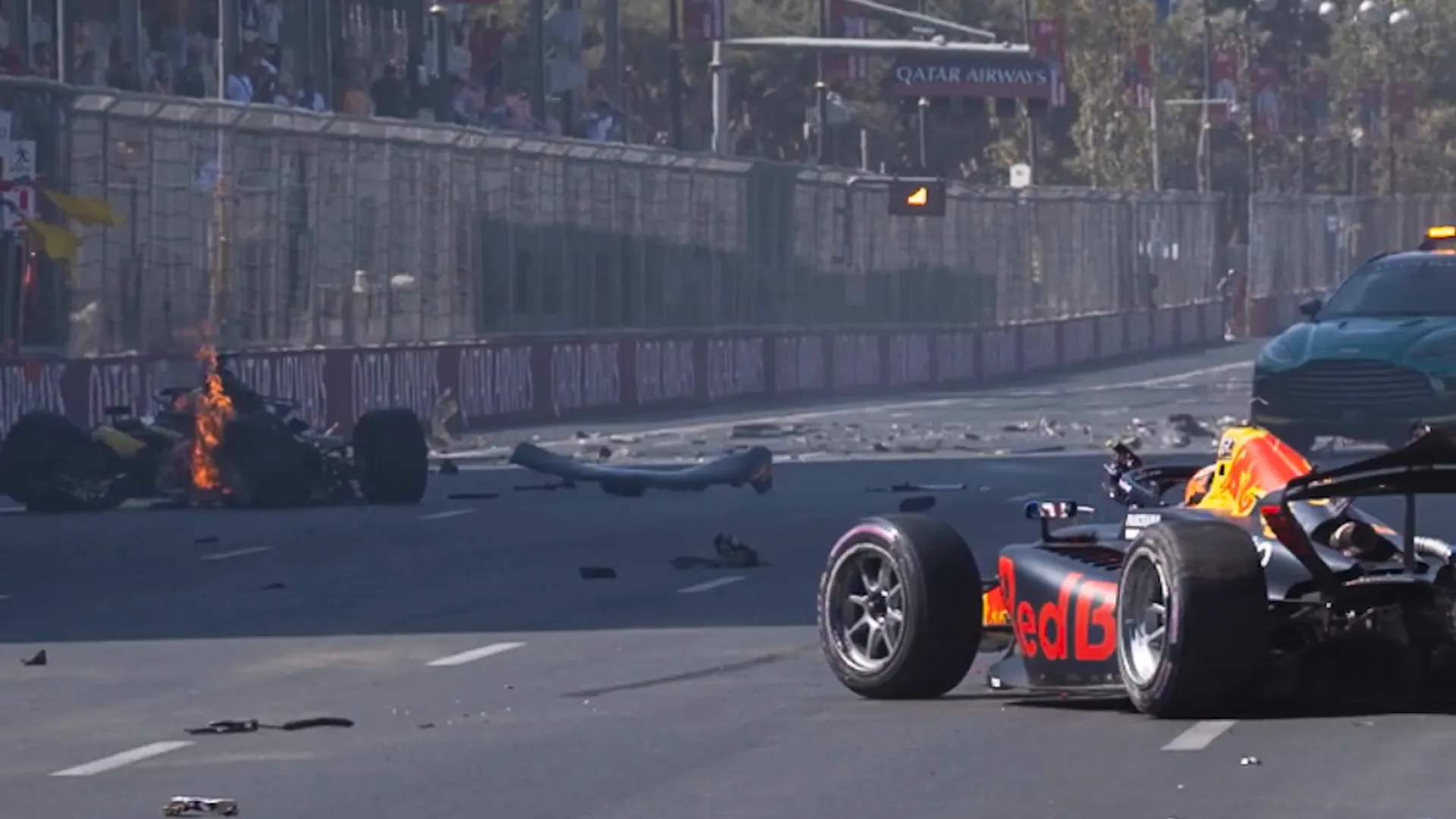 Medical car navigating through debris