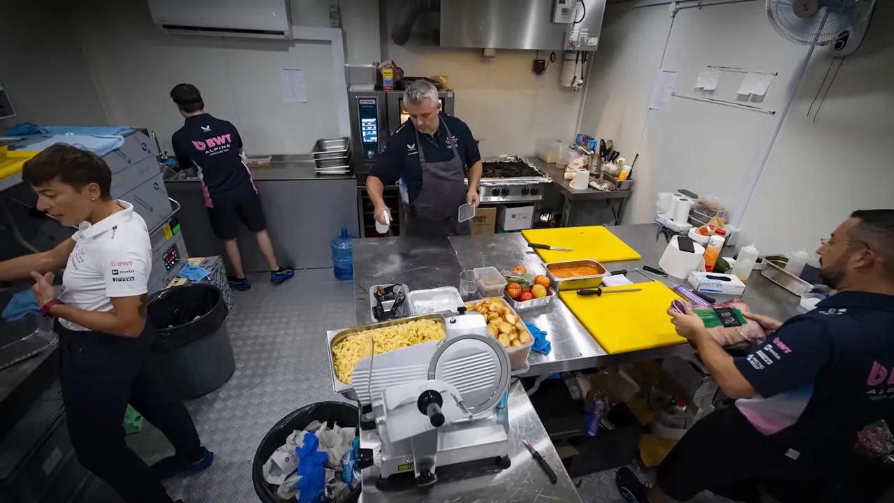 Caterers inside the paddock coordinating deliveries and restocking