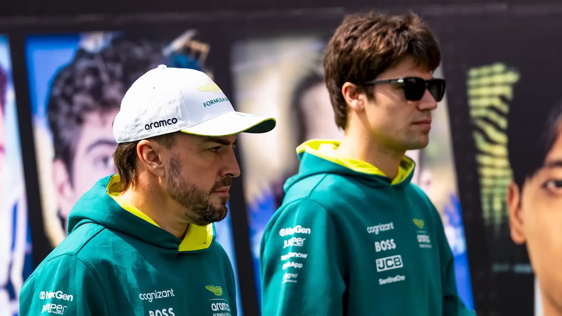 Lance Stroll and Fernando Alonso