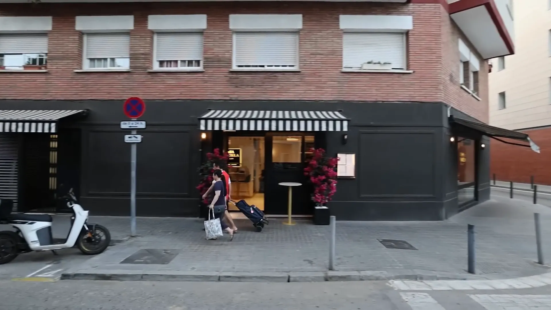 Gangster-style restaurant entrance in Barcelona