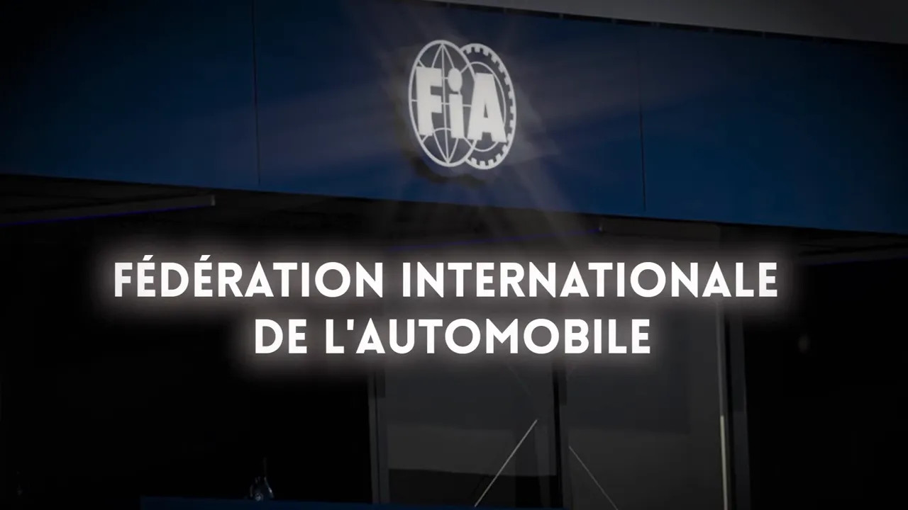 FIA logo displayed on a screen at a Formula 1 event