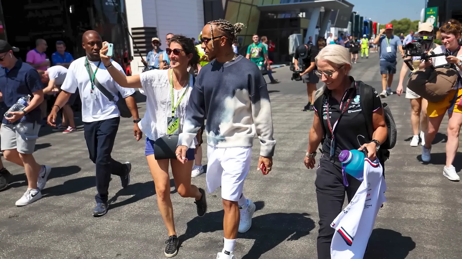 Angela Cullen supporting Lewis Hamilton