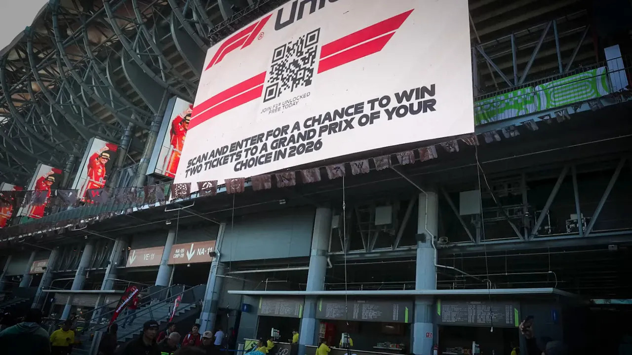 Food stalls behind the grandstands with typical menu and prices