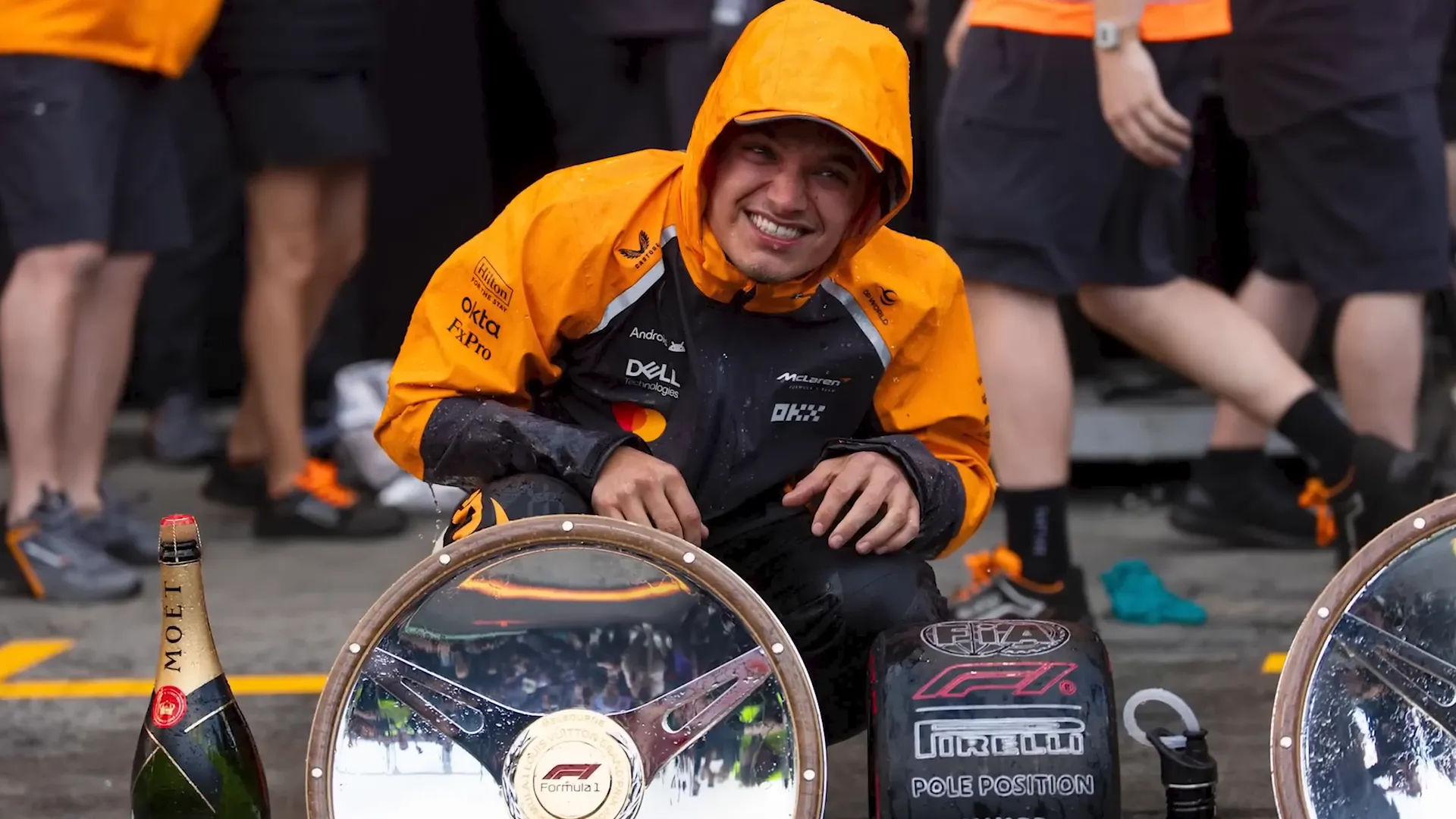 Lando Norris champagne celebration