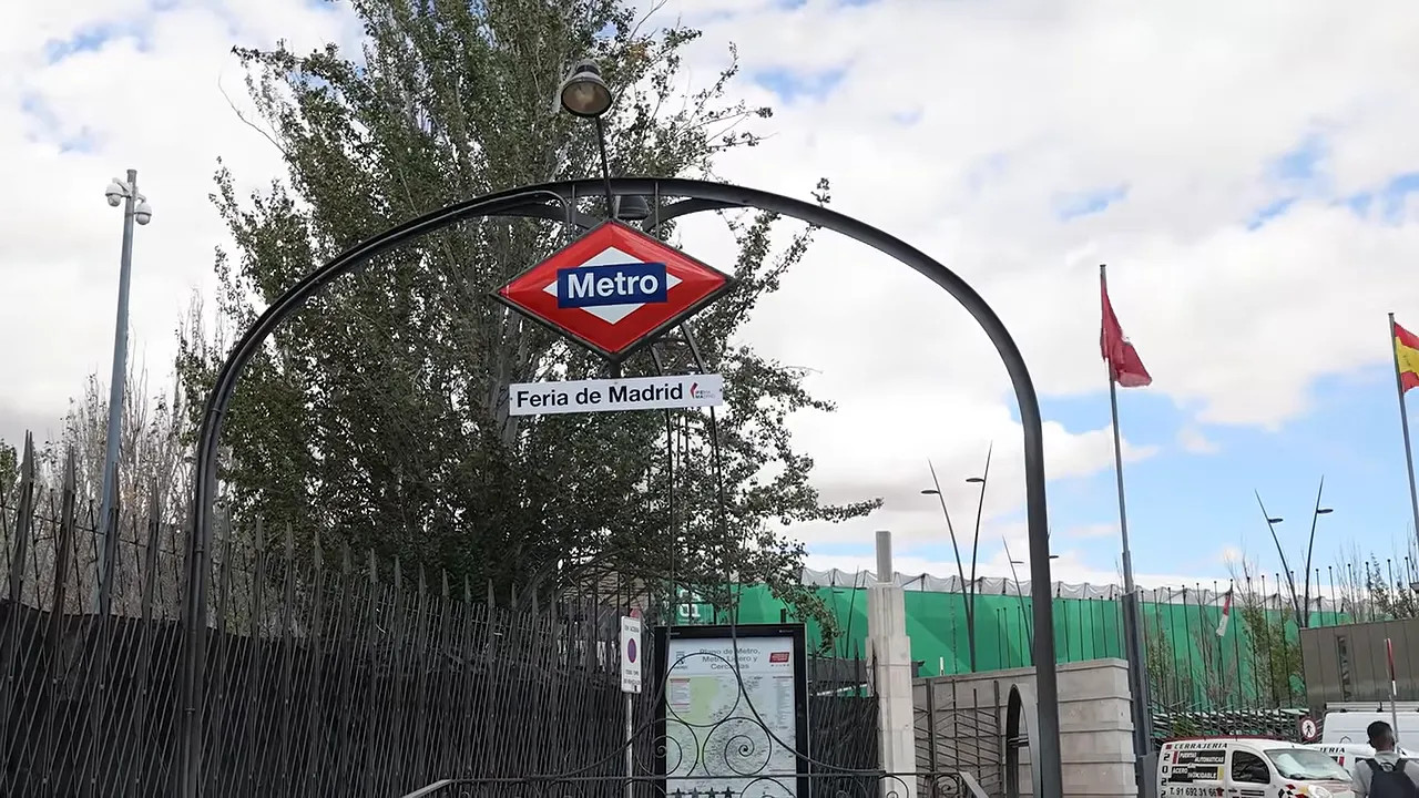 Metro platform with a train arriving at the station