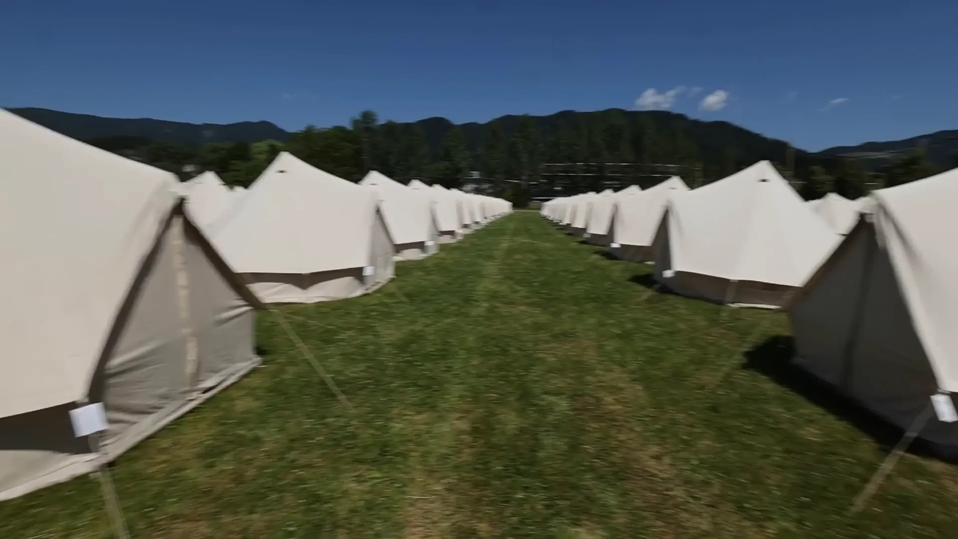 Grand Prix Camp tents near the Red Bull Ring track