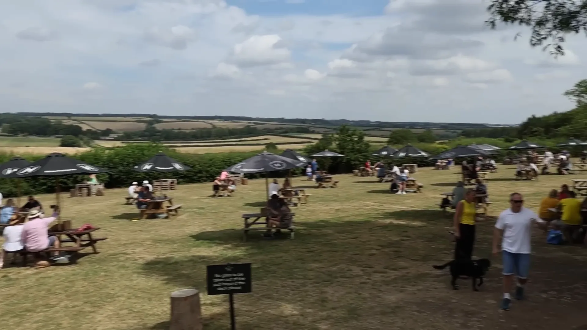 View over the farming countryside from Jeremy Clarkson's pub