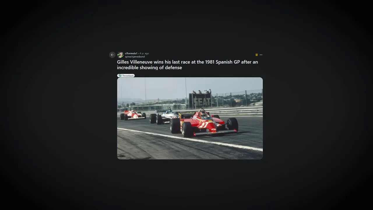 Historic note: previous Madrid racing and Gilles Villeneuve era