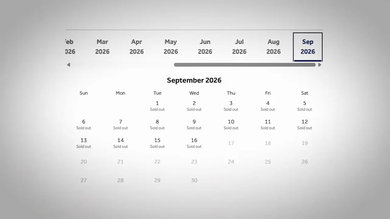 Hotel booking sites showing limited availability for race weekend